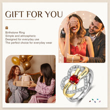 Load image into Gallery viewer, Anillo de amor infinito con nombre grabado personalizado para mujer