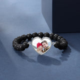 pulsera de acero inoxidable con diseño de corazón para hombre