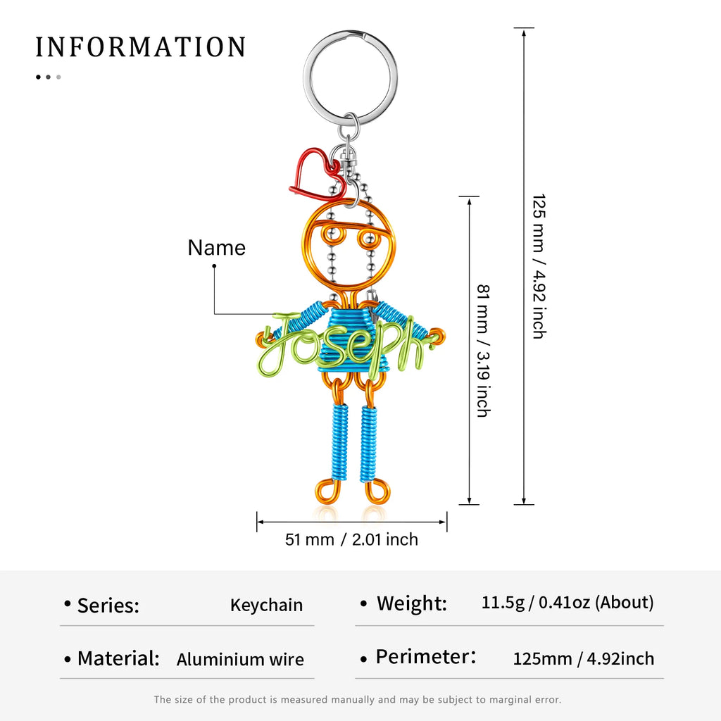 JewelOra-llavero con placa de identificación personalizada para niño y niña, llaveros de alambre de aluminio con nombre personalizado para mujer, regalos de cumpleaños