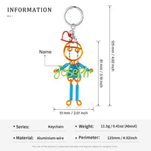 Load image into Gallery viewer, JewelOra-llavero con placa de identificación personalizada para niño y niña, llaveros de alambre de aluminio con nombre personalizado para mujer, regalos de cumpleaños