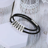 pulsera de cuero de acero inoxidable para hombre