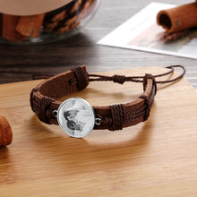 Load image into Gallery viewer, pulsera de cuero con foto personalizada para hombre