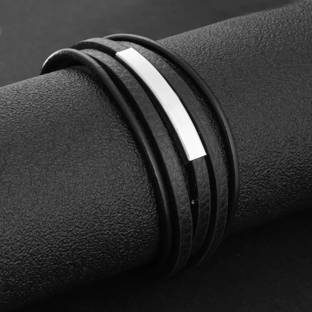 Pulseras de cuero genuino para hombre