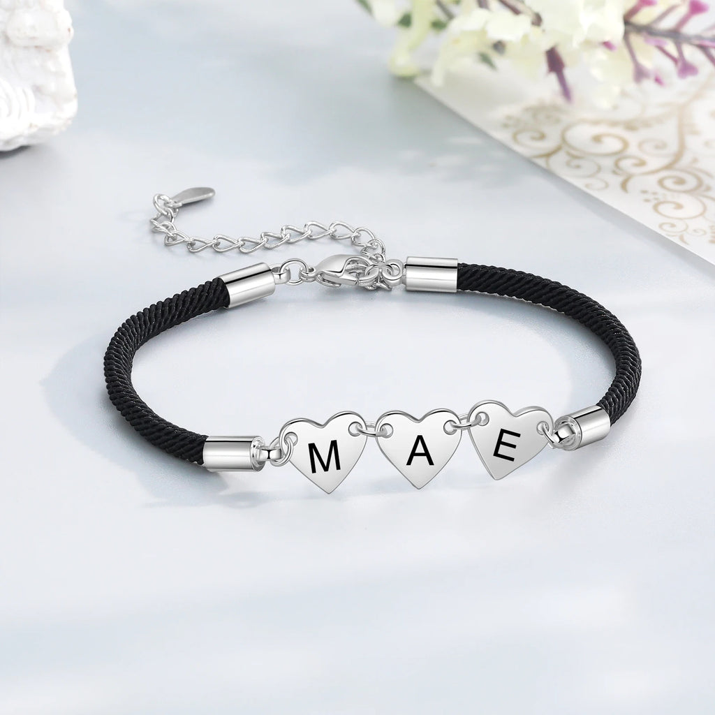 Pulseras personalizadas con grabado inicial para mujer