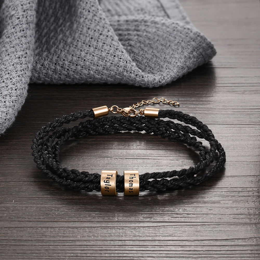 Pulsera de cuerda trenzada para hombre