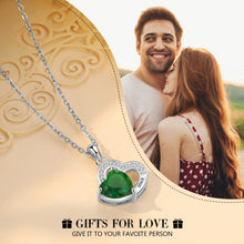 Load image into Gallery viewer, Collar de corazón personalizado clásico con piedra de nacimiento