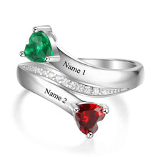 Load image into Gallery viewer, Anillo de Plata de Ley 925 personalizable con 2 nombres