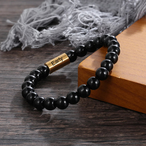 Pulsera de acero inoxidable con grabado personalizado para hombre