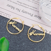 Load image into Gallery viewer, pendientes de aro personalizados para mujer