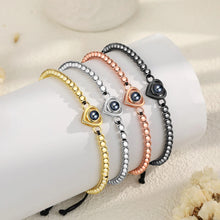 Load image into Gallery viewer, Pulsera de cuentas ajustable con imagen personalizada en el interior