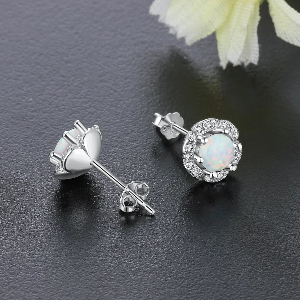 8m'm-pendientes con forma de flor para mujer