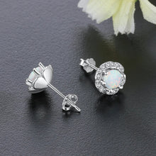 Load image into Gallery viewer, 8m'm-pendientes con forma de flor para mujer