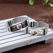 Load image into Gallery viewer, Pulsera de cadena ajustable con foto personalizada para hombre