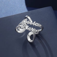 Load image into Gallery viewer, Anillos personalizados ajustables con nombre infinito para mujer