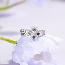 Load image into Gallery viewer, Anillo de flores personalizado con 4 piedras