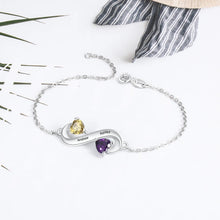 Load image into Gallery viewer, Pulsera Infinity personalizada con piedra natal de corazón