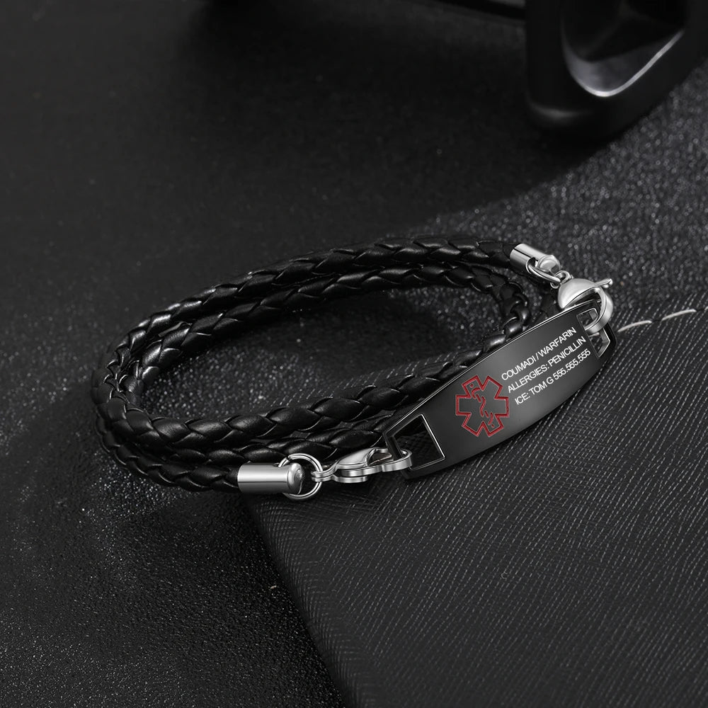 Pulsera de acero inoxidable personalizada para hombre