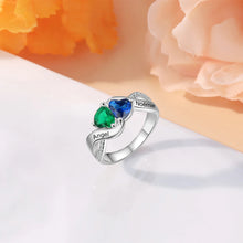 Load image into Gallery viewer, Anillos de piedra natal de corazón personalizados para mujer