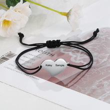 Cargar imagen en el visor de la galería, pulsera de cuerda trenzada con grabado personalizado para mujer