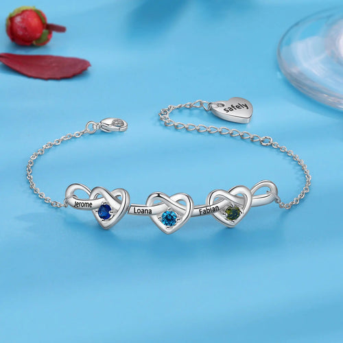Pulsera personalizada con nudo y corazón