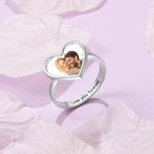 Load image into Gallery viewer, anillos de corazón con grabado personalizado para mujer