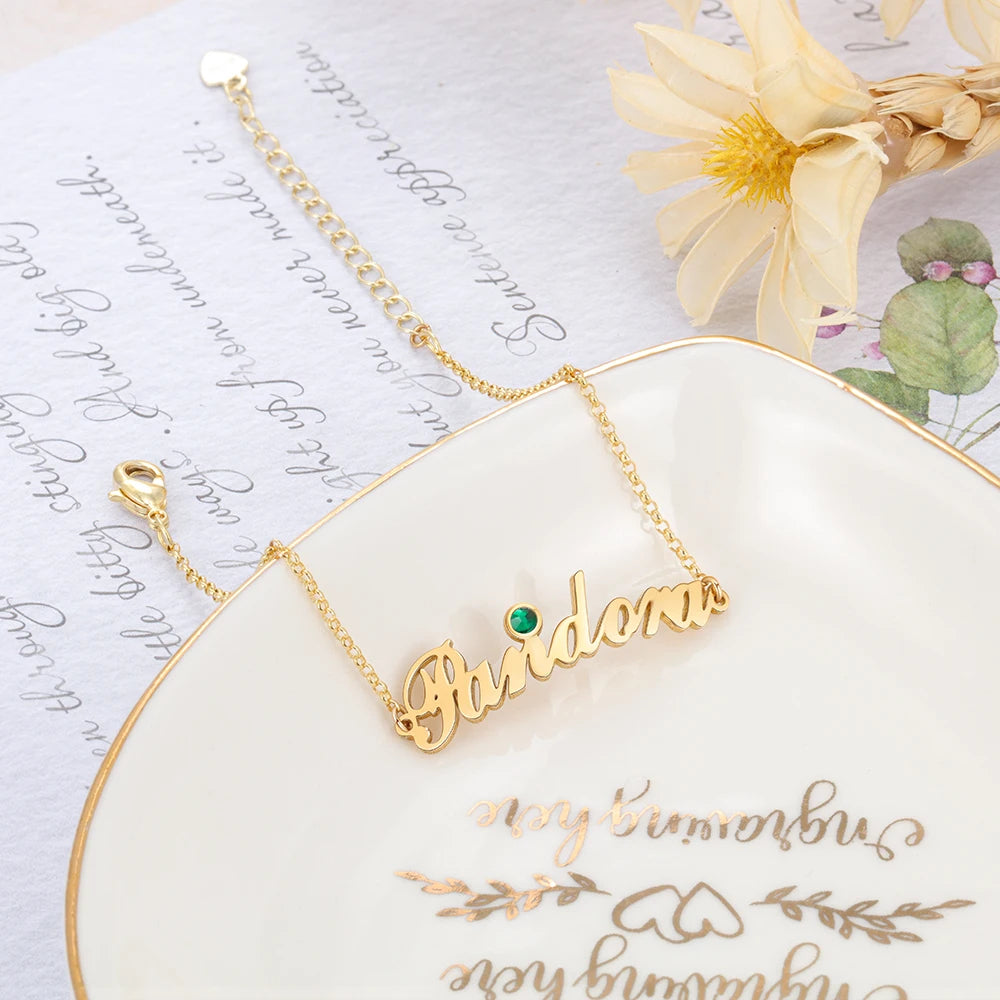 pulsera tobillera con nombre para mujer