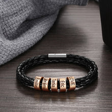 Cargar imagen en el visor de la galería, Pulseras de cuero personalizadas para hombre