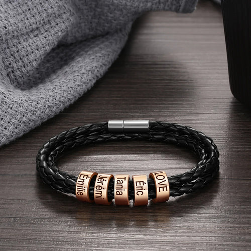 Pulseras de cuero personalizadas para hombre
