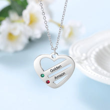 Load image into Gallery viewer, collar y colgante de corazón con grabado personalizado