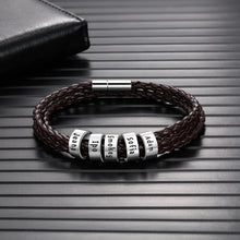 Load image into Gallery viewer, Pulsera de cuero de cuerda trenzada para hombre