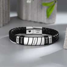 Load image into Gallery viewer, Pulsera de cuero con grabado personalizado para hombre