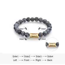 Cargar imagen en el visor de la galería, Pulseras personalizadas con grabado de 4 lados para hombre