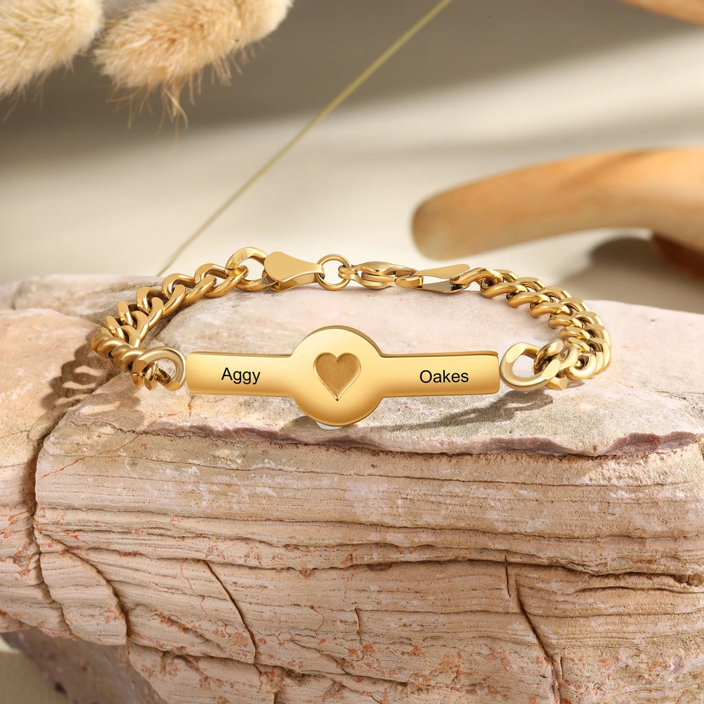 Pulseras de cadena de corazón cruzado personalizadas para mujer