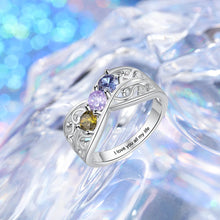 Load image into Gallery viewer, Anillo personalizado para madres, con 3-5 piedras de nacimiento redondas