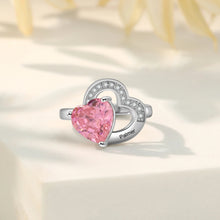 Load image into Gallery viewer, Anillo de corazón de piedra natal personalizado para mujer