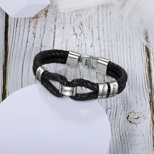 Load image into Gallery viewer, pulsera de cuero con cuentas personalizadas para hombre