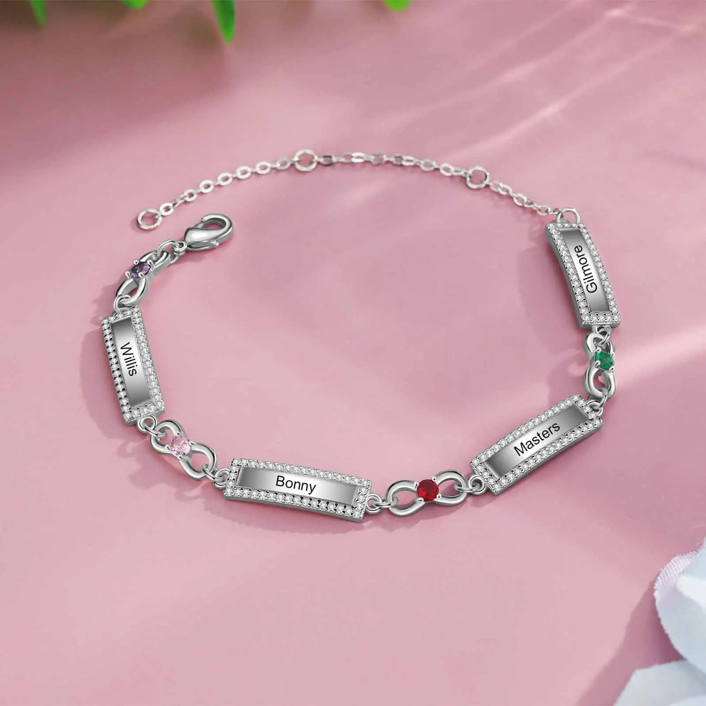 Pulsera de infinito personalizada para el día de la madre