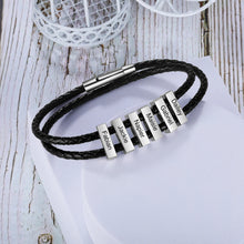 Load image into Gallery viewer, pulsera de cuero de acero inoxidable para hombre