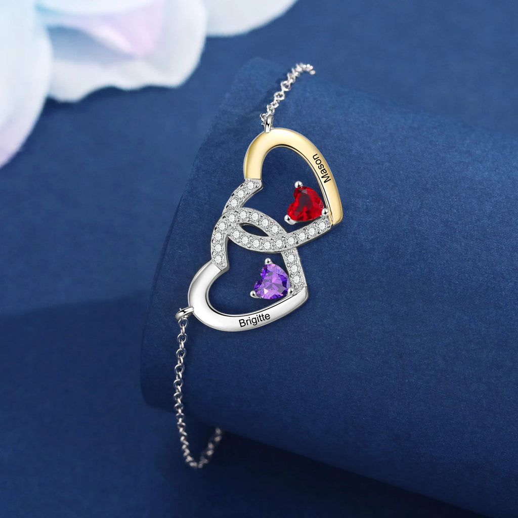 Pulsera de corazón de amor personalizada para el día de la madre para mujer