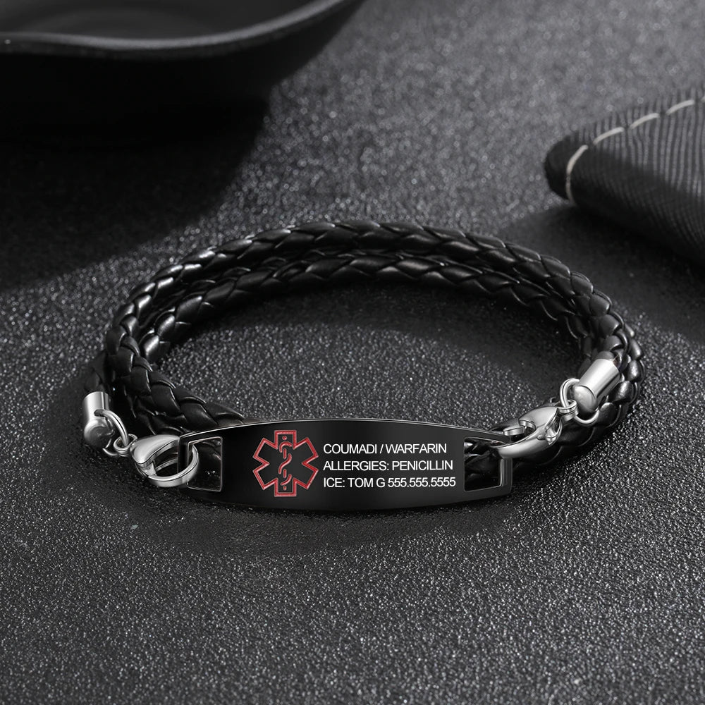 Pulsera de acero inoxidable personalizada para hombre