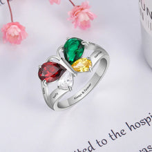 Load image into Gallery viewer, Anillo de Plata de Ley 925 con grabado de nombre personalizado para mujer