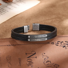 Load image into Gallery viewer, Vintage-pulsera de cuero con grabado personalizado para hombre