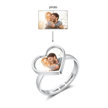 Load image into Gallery viewer, anillos de corazón con grabado personalizado para mujer