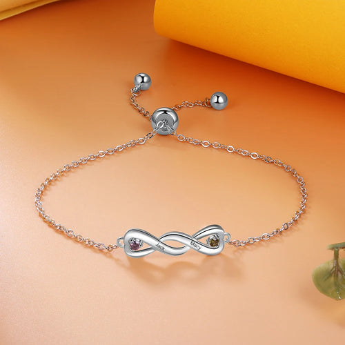 Pulseras Infinity personalizadas con nombre grabado para mujer