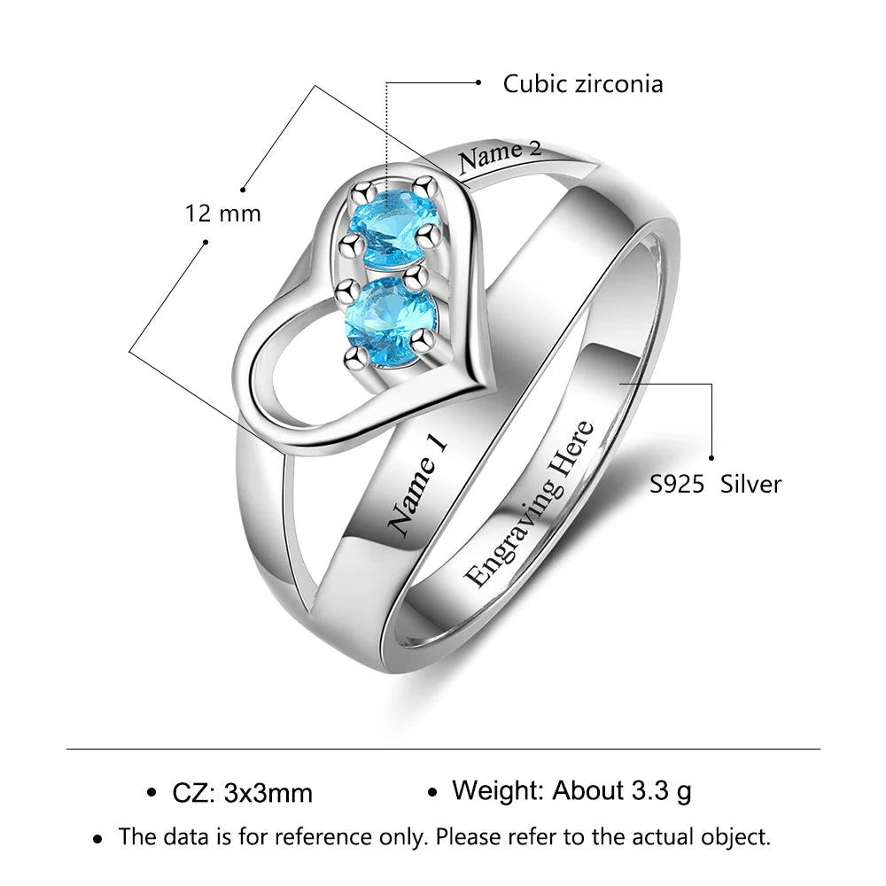 Anillo con forma de corazón para mujer
