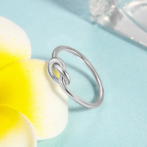 Anillos de nudo de Plata de Ley 925 auténtica para mujer y niña