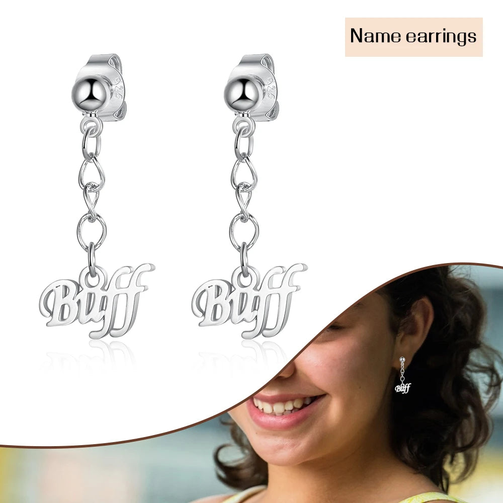 pendientes con borla y nombre personalizados para mujer