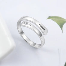 Load image into Gallery viewer, Anillo con nombre cruzado personalizado para mujer