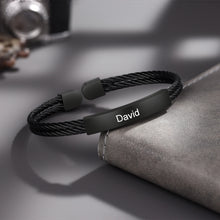 Load image into Gallery viewer, Brazalete personalizado de acero inoxidable para hombre