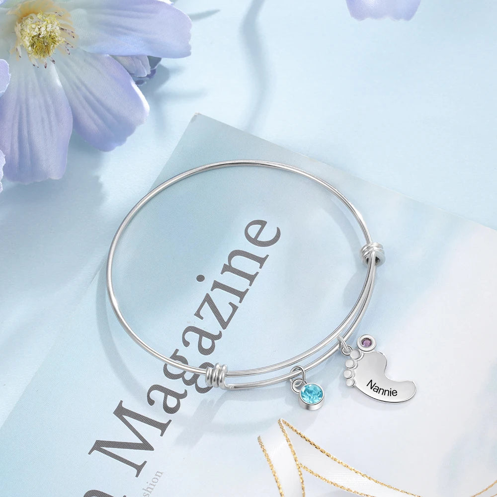 Pulseras personalizadas con grabado de nombre para mujer